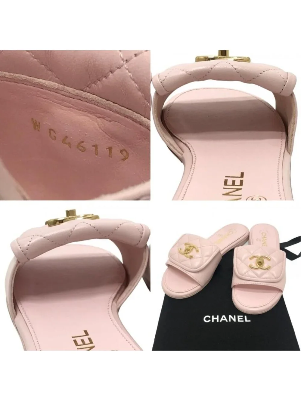 Chanel Sandals Turnlock Leather Pink